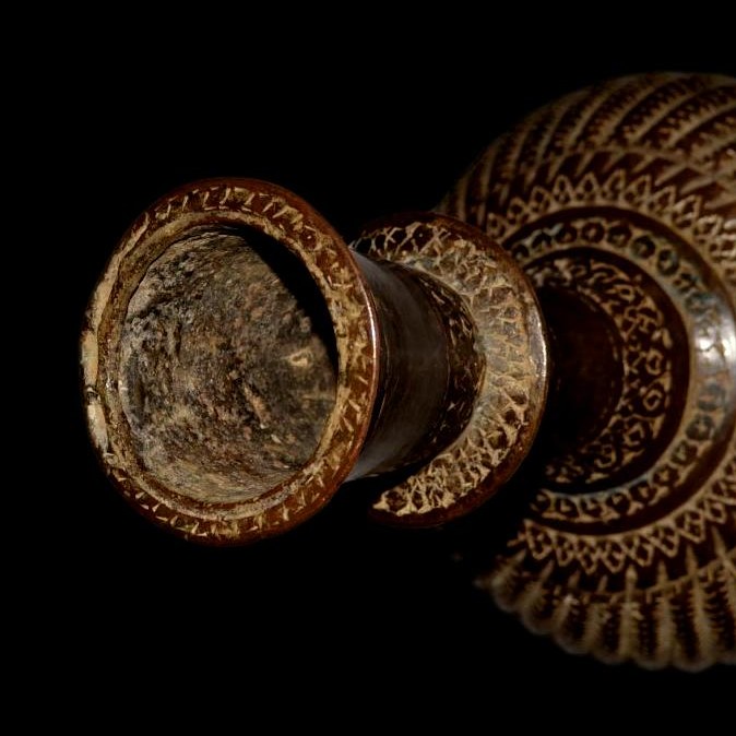 Bronze Huqqa, Water Pipe, 17th-18th Century, Mughal Art, North India, Very Good Condition-photo-2