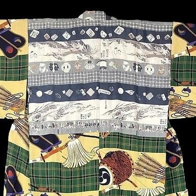 Men's Silk-on-silk Nagajuban, Tsumugi, Silk Pongee, Japan Circa 1950-photo-2