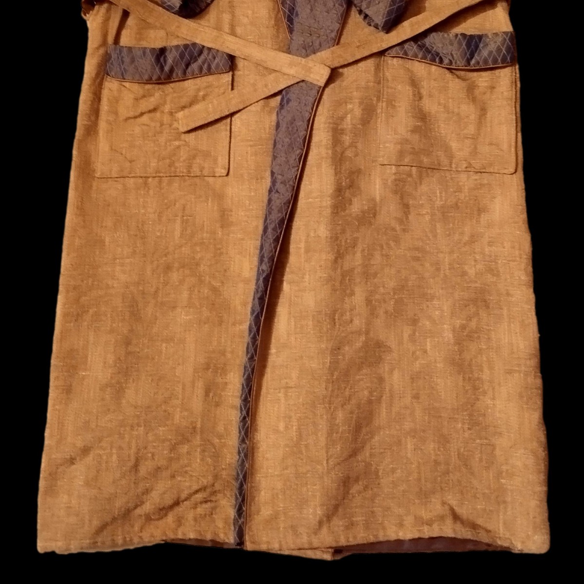 Manteau d'intérieur Homme, damas de soie, taffetas, marque Alwin, 1980, parfait état-photo-3