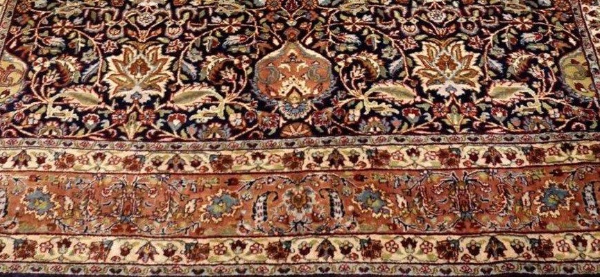 Tapis Tabriz, 200 x 295 cm, laine kork nouée main vers 1970 - 1980, en parfait état-photo-3