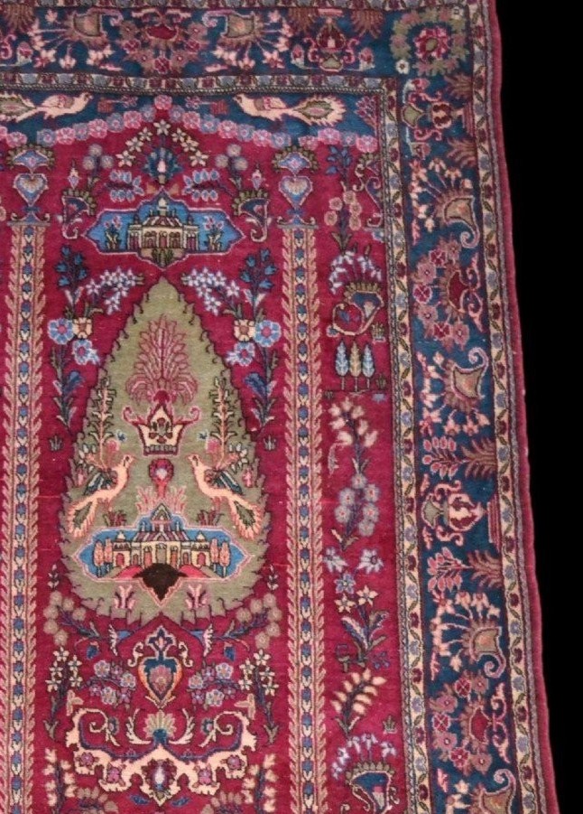 Kashan Rug, Cypress Design, 128 X 203 Cm, Hand-knotted Wool, Circa 1960-1970, Very Good Condition-photo-4