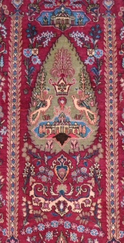 Kashan Rug, Cypress Design, 128 X 203 Cm, Hand-knotted Wool, Circa 1960-1970, Very Good Condition-photo-5