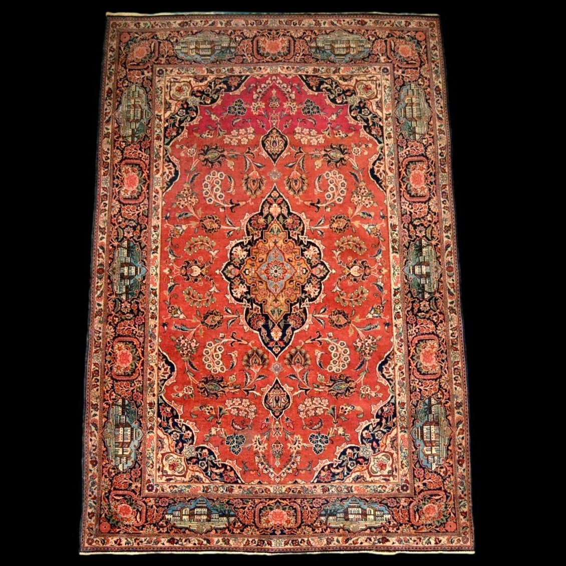 Kashan Rug, Cypress Design, 128 X 203 Cm, Hand-knotted Wool, Circa 1960-1970, Very Good Condition-photo-8
