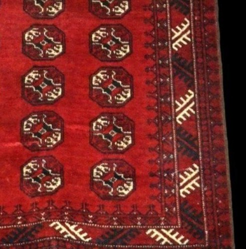 Afghan Rug, 111 X 156 Cm, Hand-knotted Wool On Wool, Mid-20th Century, Afghanistan -photo-3