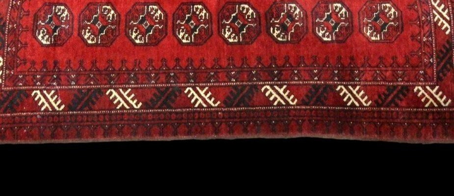 Afghan Rug, 111 X 156 Cm, Hand-knotted Wool On Wool, Mid-20th Century, Afghanistan -photo-5