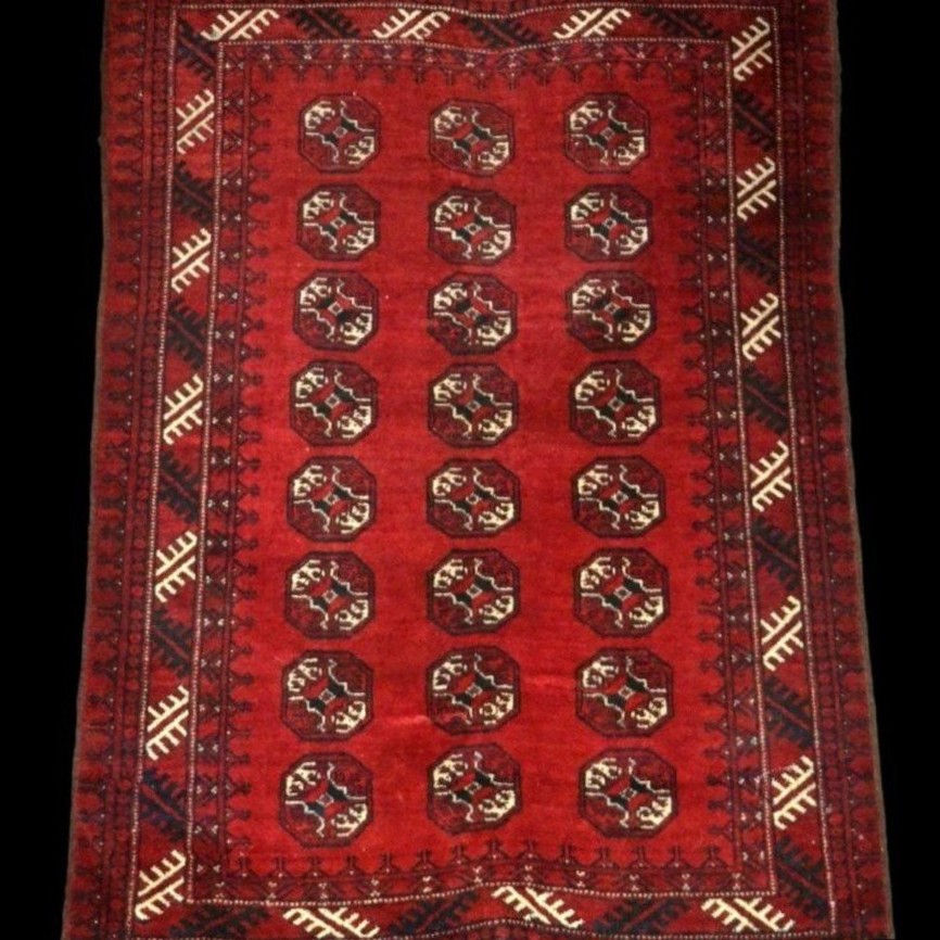 Afghan Rug, 111 X 156 Cm, Hand-knotted Wool On Wool, Mid-20th Century, Afghanistan 
