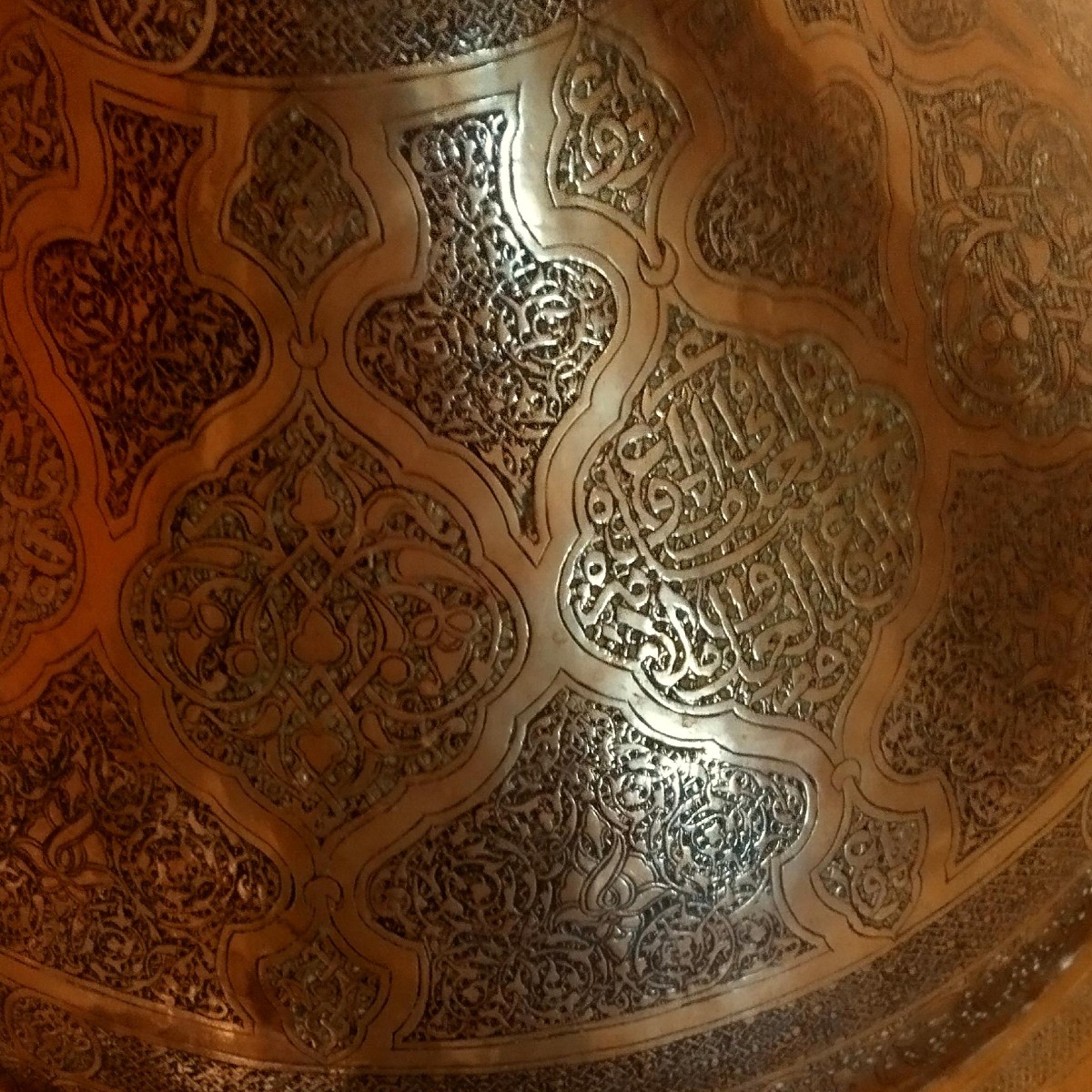 Large Floor Torch, From A Mosque, 202 Cm High, 19th Century, Chased Brass, Openwork, Very Good Condition-photo-8