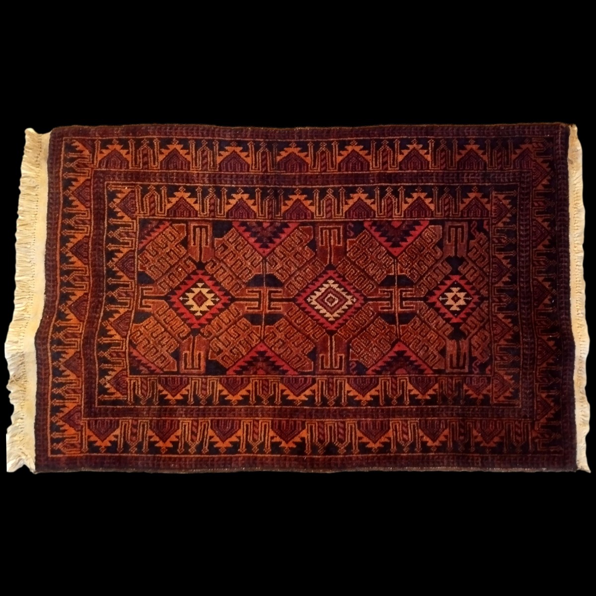 Baluch Rug, 93 X 153 Cm, Hand-knotted Wool, From Iran, Circa 1980, In Perfect Condition.-photo-2
