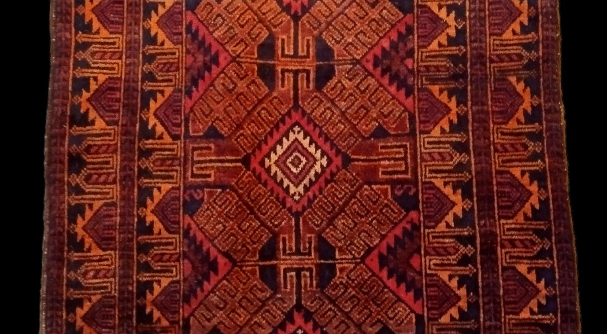 Baluch Rug, 93 X 153 Cm, Hand-knotted Wool, From Iran, Circa 1980, In Perfect Condition.-photo-1