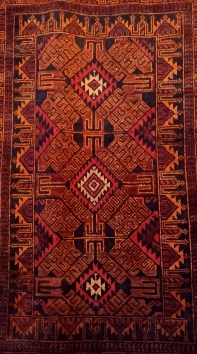 Baluch Rug, 93 X 153 Cm, Hand-knotted Wool, From Iran, Circa 1980, In Perfect Condition.-photo-4