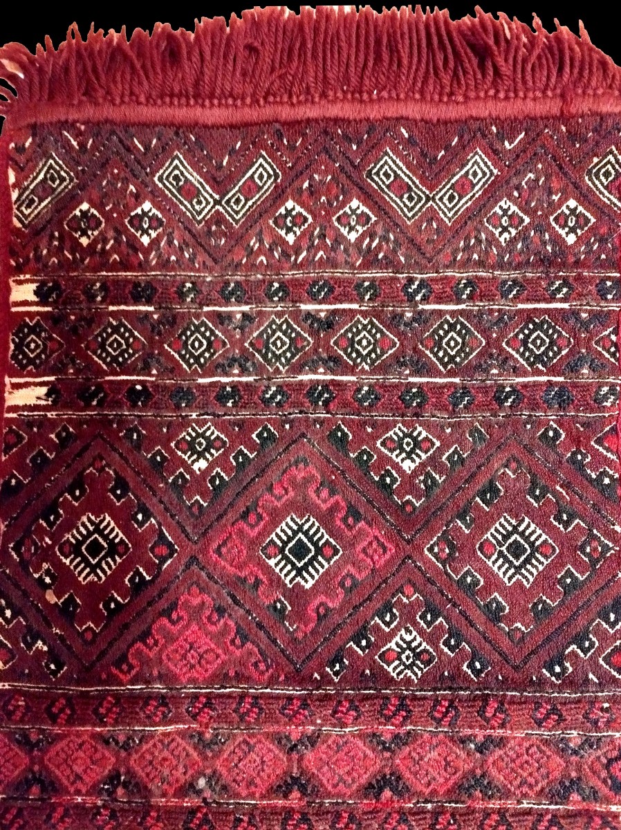 Tapis du Caucase ancien, proche Anatolie, 68 x 29 cm, petit chef d'oeuvre ancien noué main-photo-3