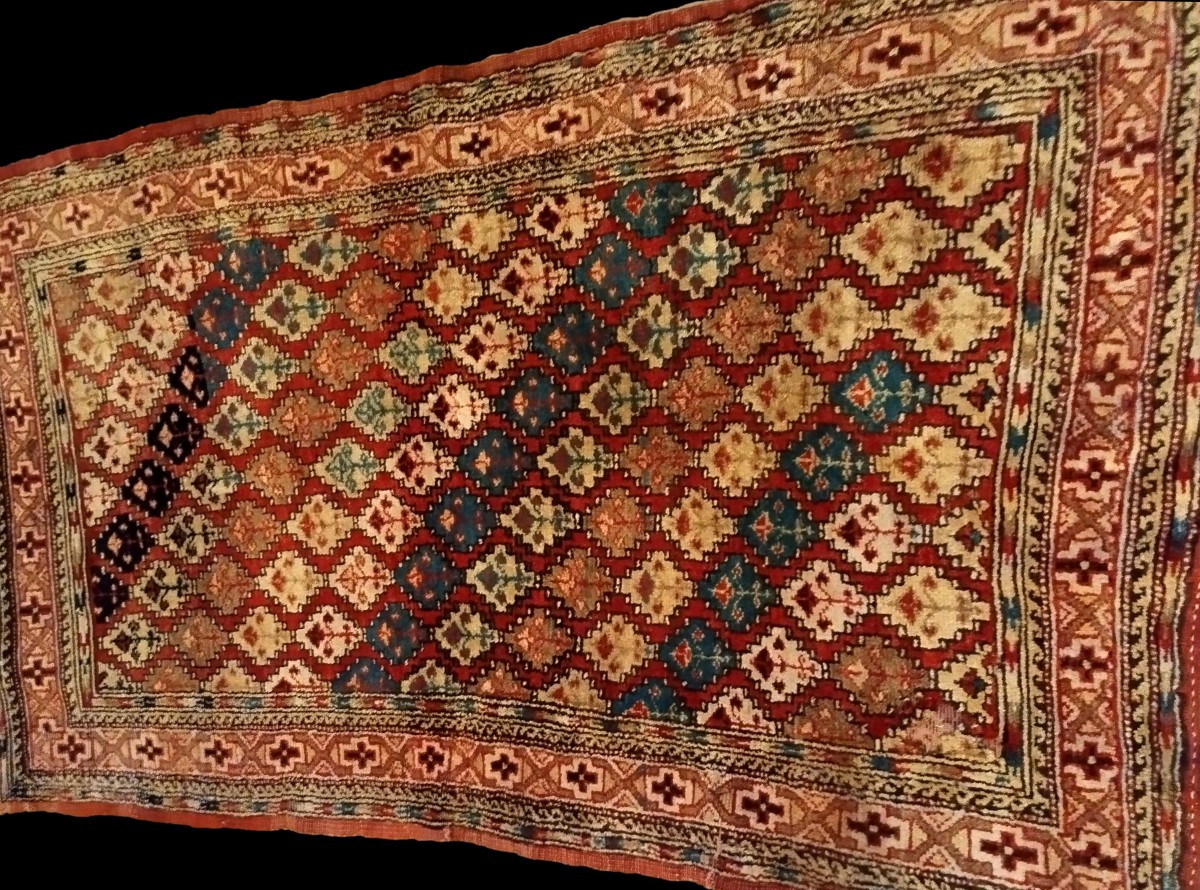 Tapis Kazak du Caucase, 114 x 202 cm, laine- laine nouée main, début  du XXème siècle, bon état-photo-4