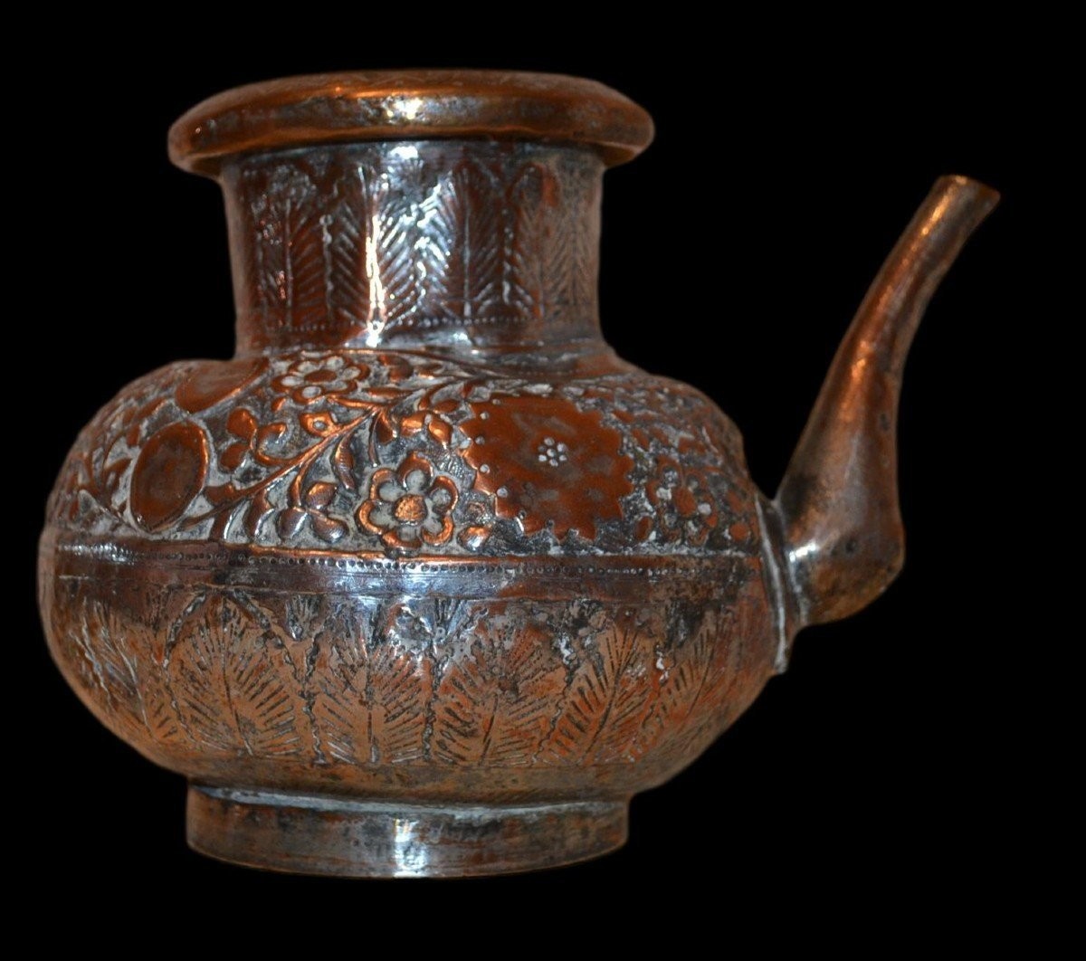 Kindi, Holy Water Pitcher, Origin North India, Tinned Copper And Bronze, 19th Century-photo-2