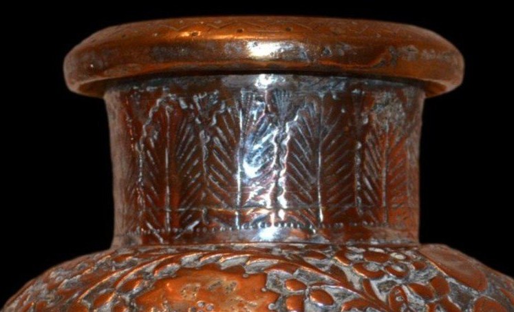 Kindi, Holy Water Pitcher, Origin North India, Tinned Copper And Bronze, 19th Century-photo-4