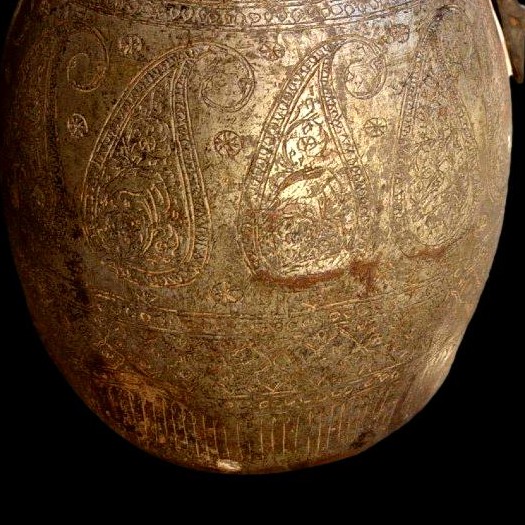 Carafe de table, "Doltcha" cuivre étamé, décor de botehs, Azerbaïdjan iranien, XIXème siècle-photo-1