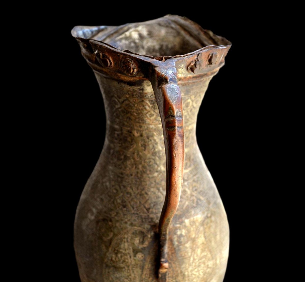 Carafe de table, "Doltcha" cuivre étamé, décor de botehs, Azerbaïdjan iranien, XIXème siècle-photo-2