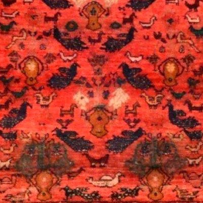 Bechir Rug, Central Asia, 115 X 193 Cm, Animal Motif, Hand-knotted Wool, Mid-20th Century-photo-7