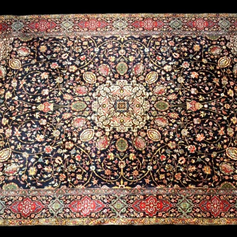 Tabriz Rug, 202 X 320 Cm, Ardebil Pattern, Hand-knotted Kork Wool, Circa 1980, In Perfect Condition-photo-3