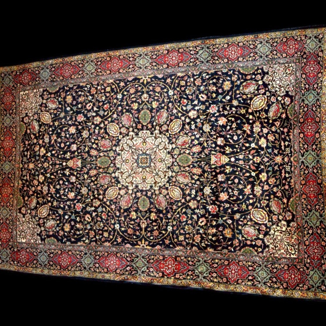 Tabriz Rug, 202 X 320 Cm, Ardebil Pattern, Hand-knotted Kork Wool, Circa 1980, In Perfect Condition-photo-4