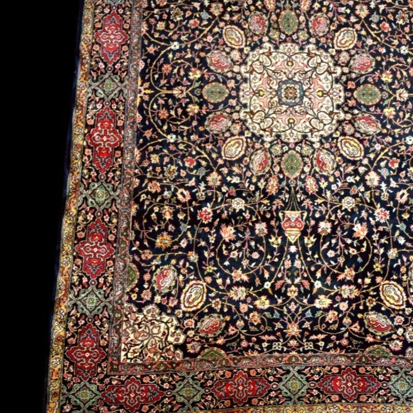 Tabriz Rug, 202 X 320 Cm, Ardebil Pattern, Hand-knotted Kork Wool, Circa 1980, In Perfect Condition-photo-4