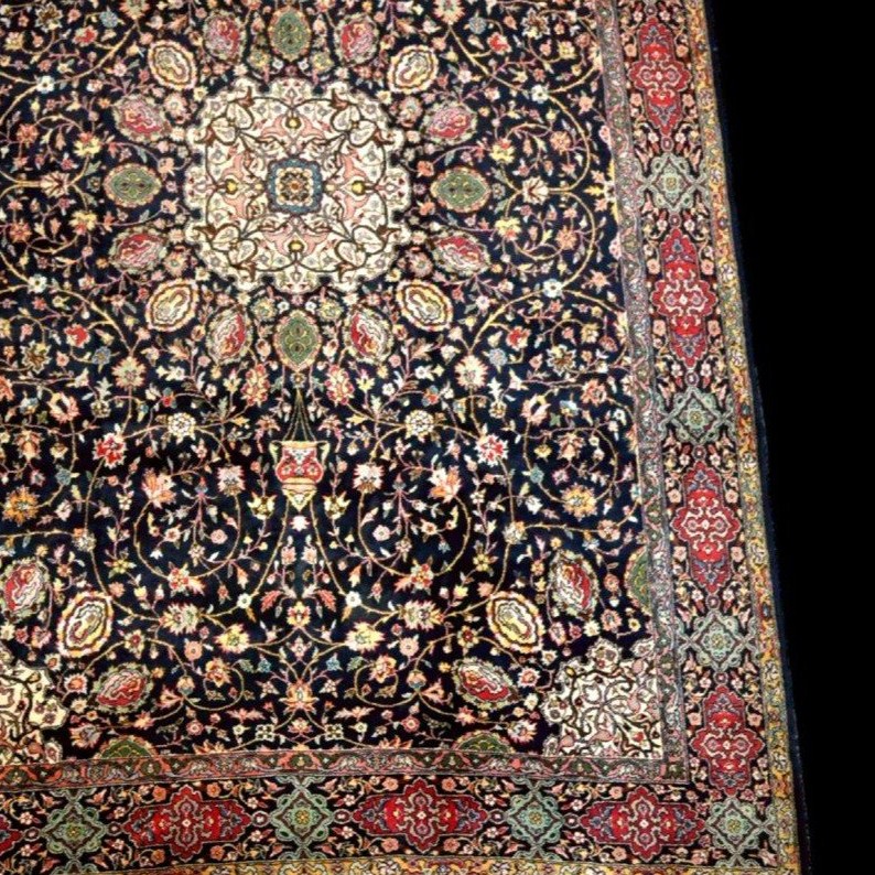 Tabriz Rug, 202 X 320 Cm, Ardebil Pattern, Hand-knotted Kork Wool, Circa 1980, In Perfect Condition-photo-5