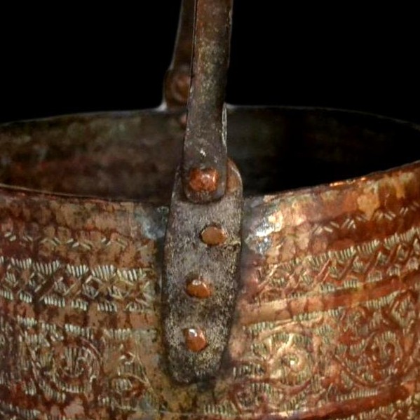 Proantic: Cooking Cauldron, Copper, With Handle, 19th Century, Iranian