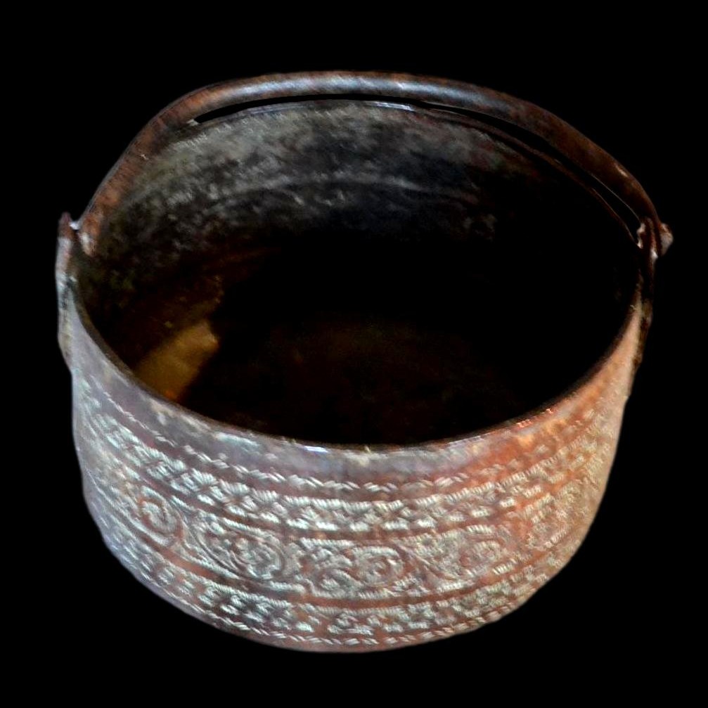 Cooking Cauldron, Copper, With Handle, 19th Century, Iranian Azerbaijan, Very Good Collector's Condition-photo-2
