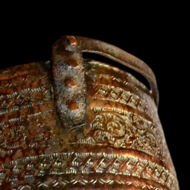 Cooking Cauldron, Copper, With Handle, 19th Century, Iranian Azerbaijan, Very Good Collector's Condition-photo-3