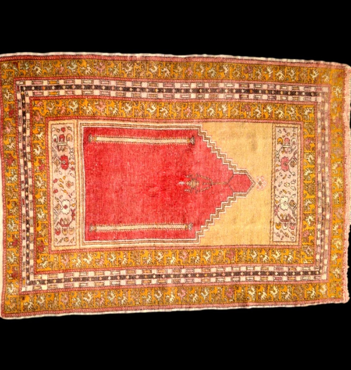 Avanos Rug, Cappadocia, 127 X 187 Cm, Hand-knotted Wool On Wool, Circa 1900, Ancient Prayer-photo-2