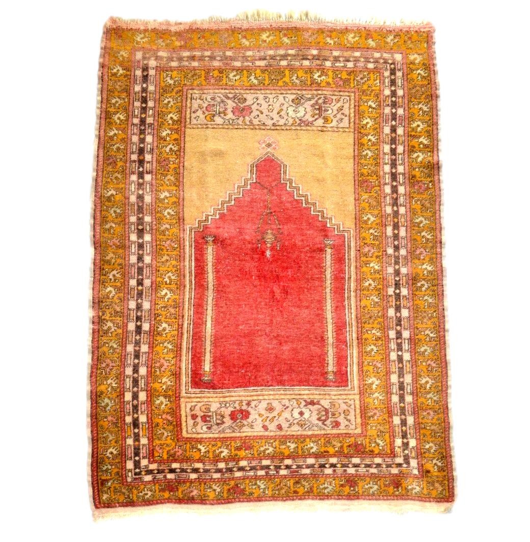 Avanos Rug, Cappadocia, 127 X 187 Cm, Hand-knotted Wool On Wool, Circa 1900, Ancient Prayer-photo-3