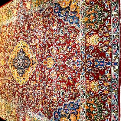 tapis Kirman floral, 250 x 350 cm, laine kork nouée main en Iran vers 1980, en très  bon état-photo-4