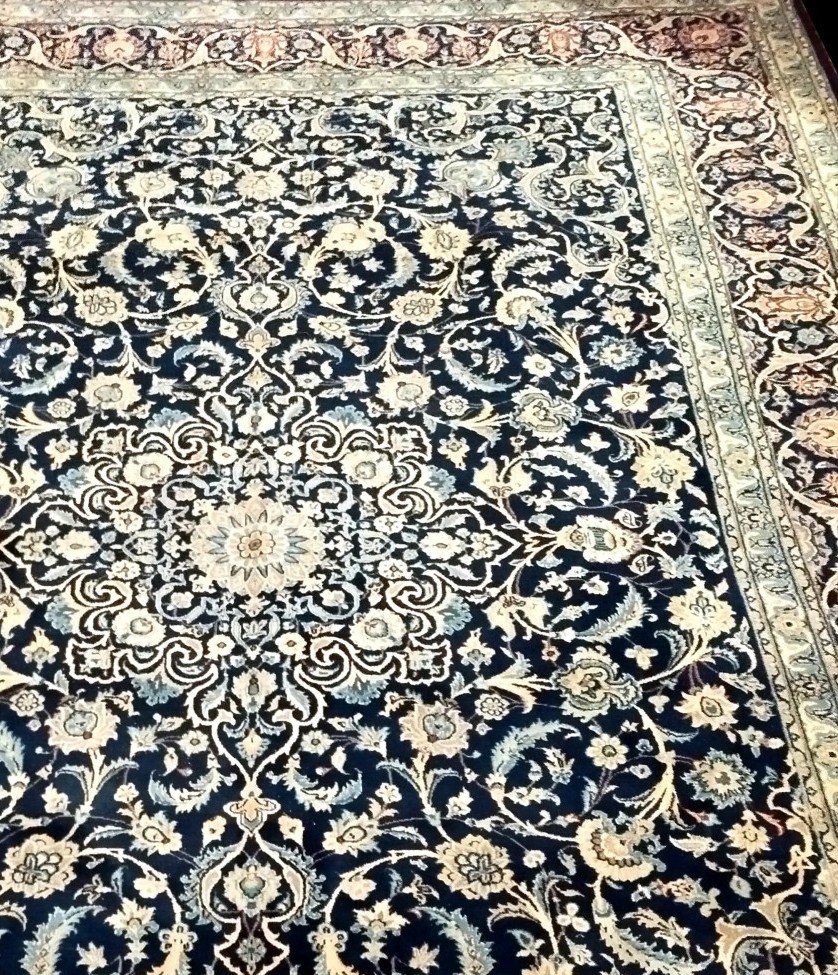 Na'in Rug, 254 X 382 Cm, Kork Wool & Silk Hand-knotted In Iran In Very Good Condition, Circa 1980-photo-2