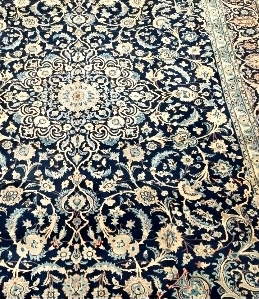 Na'in Rug, 254 X 382 Cm, Kork Wool & Silk Hand-knotted In Iran In Very Good Condition, Circa 1980-photo-5