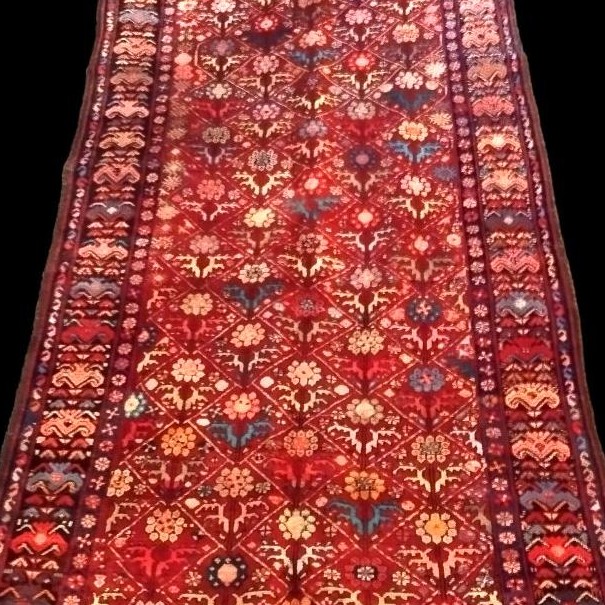 Tapis en galerie du Caucase, 135 x 338 cm, laine nouée main, daté 1891, signé, très bon état-photo-3