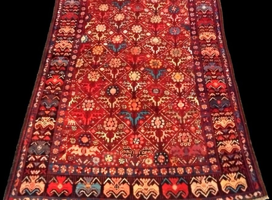 Tapis en galerie du Caucase, 135 x 338 cm, laine nouée main, daté 1891, signé, très bon état-photo-6