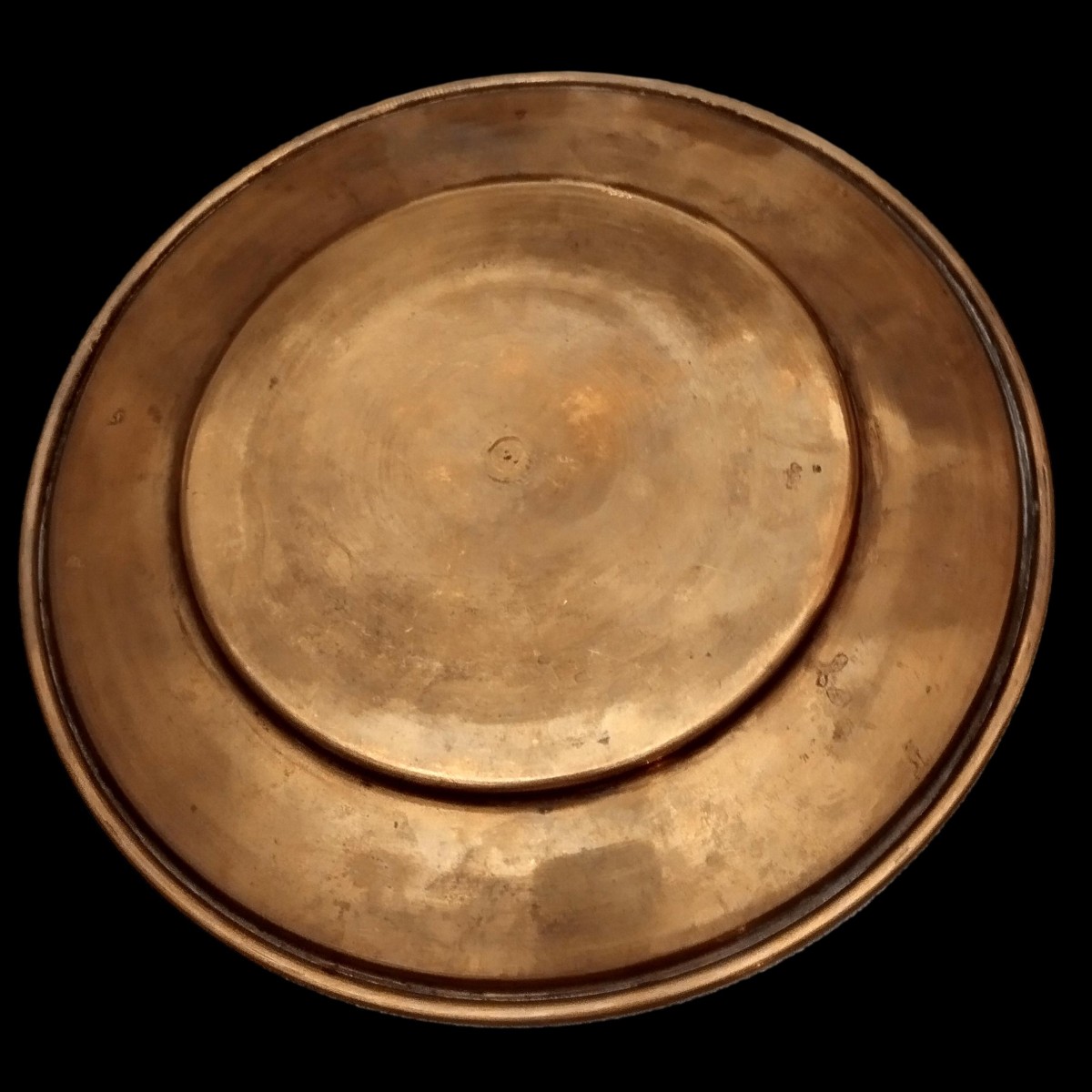 Small Dish, Hand-chased Brass And Acid Etching, Isfahan, Iran, Mid-20th Century-photo-4