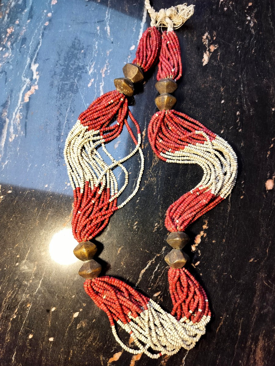 Vase à panse globulaire, Ht 83 cm, Iran, cuivre rouge, millefleurs barques inversées, XIXème-photo-7