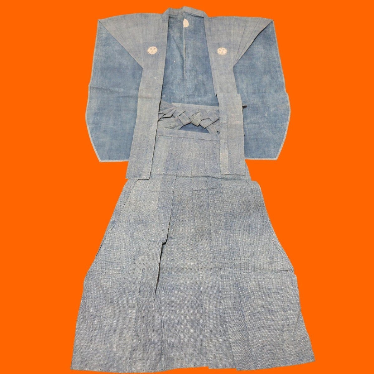 裃 Samurai Clothing, Silk Kamishimo, Mon, Edo Period, Japan, 19th Century, Traditional-photo-8