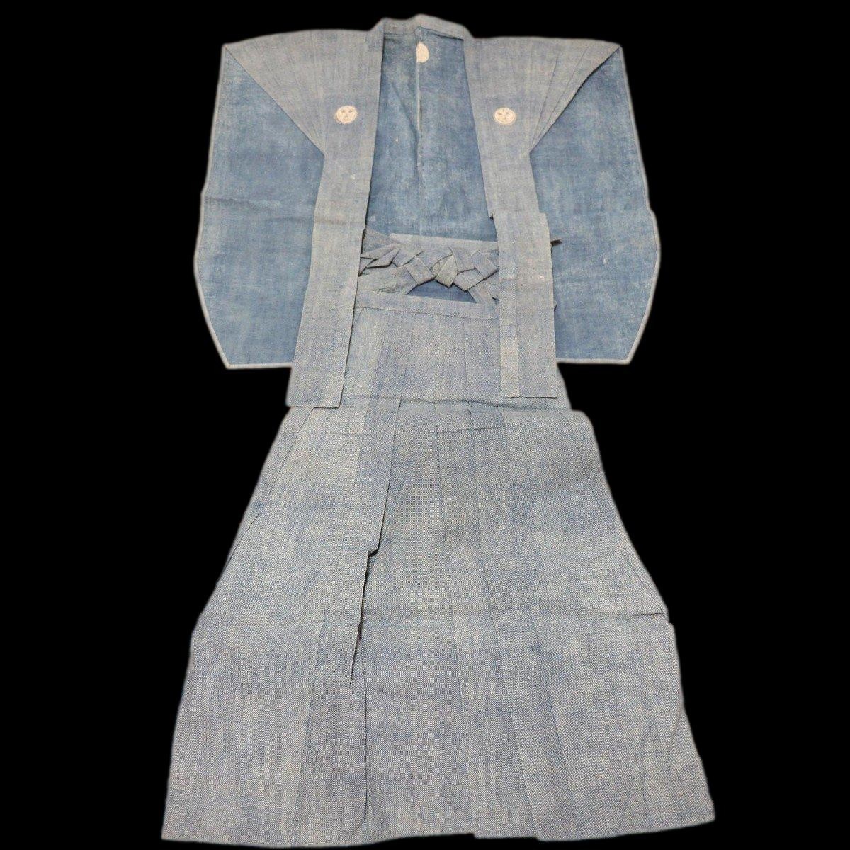 裃 Samurai Clothing, Silk Kamishimo, Mon, Edo Period, Japan, 19th Century, Traditional