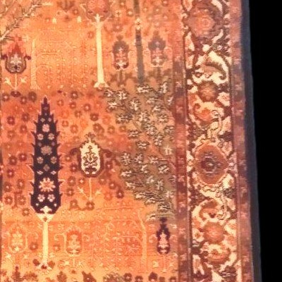 Tapis à Arbres et Buissons, 120 x 176 cm, Indo-perse en laine nouée main, 1980, très bon état-photo-6