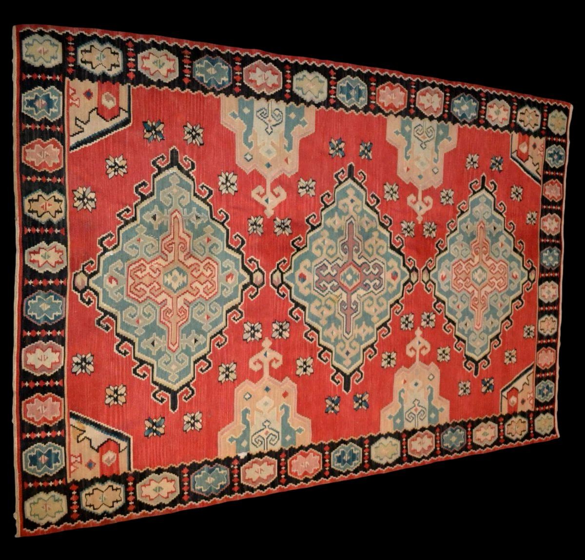 Kilim ancien ethnique, 178 x 258 cm, laine, première partie du XXème Siècle, Très bel état-photo-2
