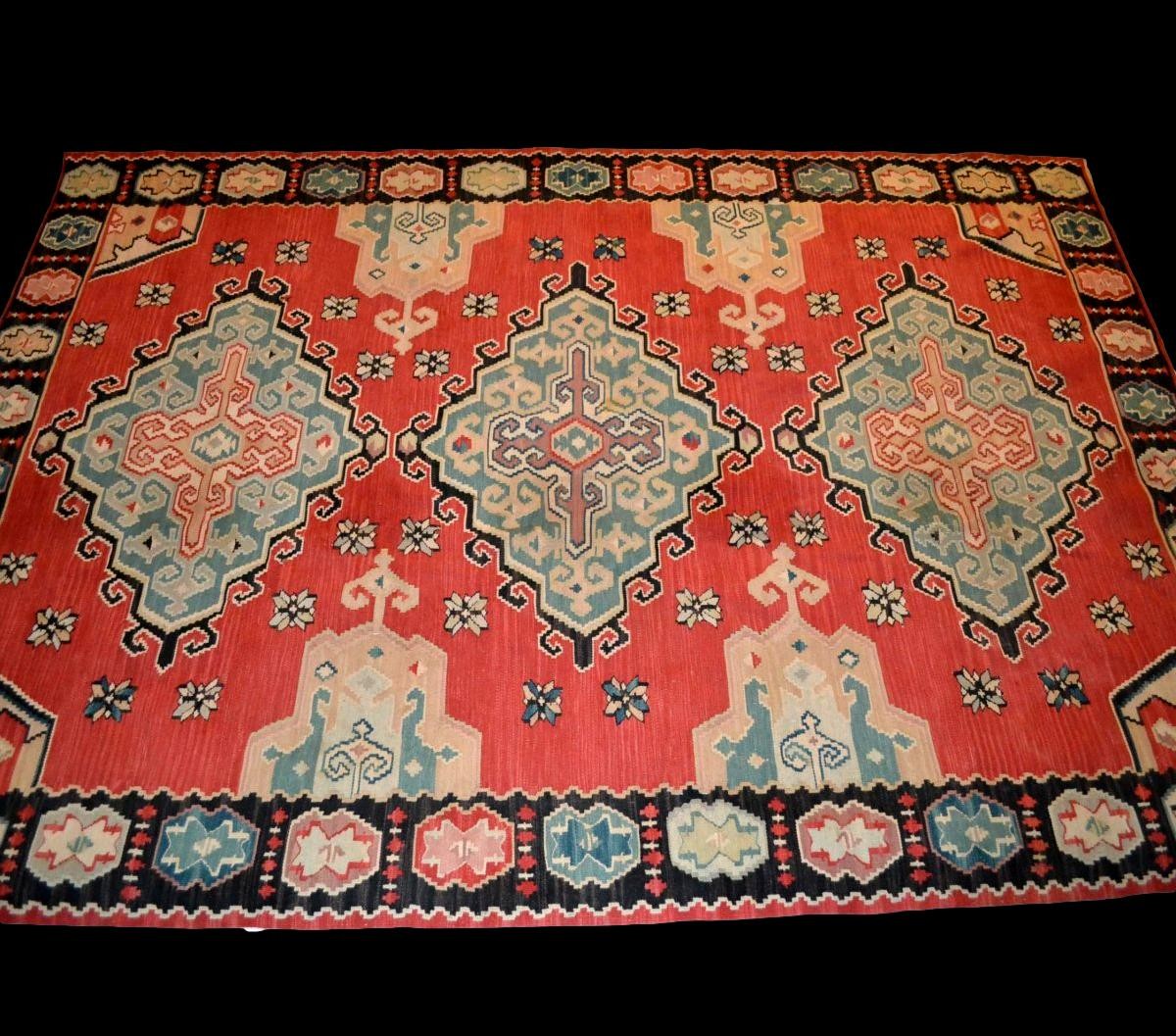 Kilim ancien ethnique, 178 x 258 cm, laine, première partie du XXème Siècle, Très bel état-photo-3