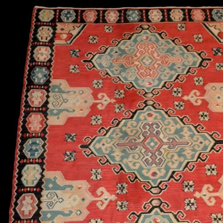 Kilim ancien ethnique, 178 x 258 cm, laine, première partie du XXème Siècle, Très bel état-photo-1