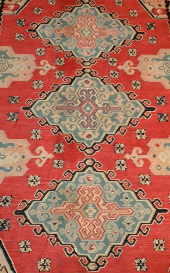 Kilim ancien ethnique, 178 x 258 cm, laine, première partie du XXème Siècle, Très bel état-photo-3
