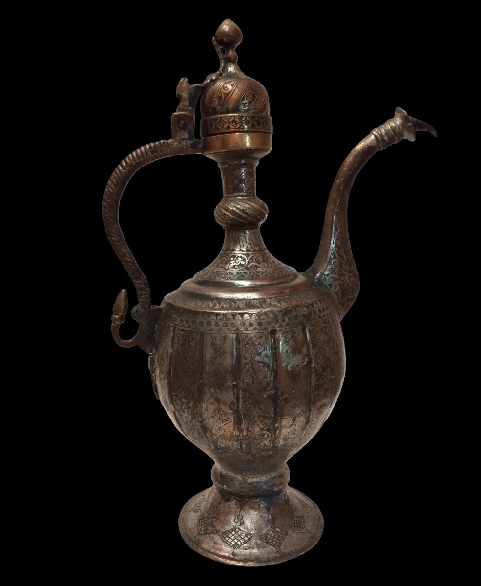 Aiguière d'ablutions, XIXème siècle, région de Boukhara, Ouzbékistan, état de collection-photo-3