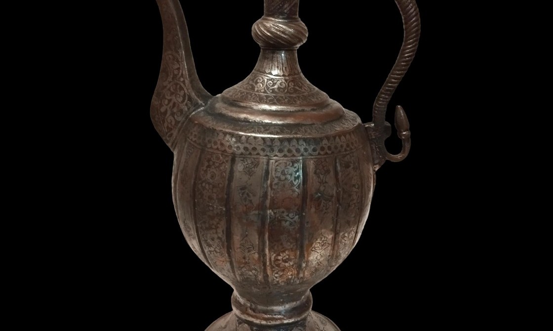 Aiguière d'ablutions, XIXème siècle, région de Boukhara, Ouzbékistan, état de collection-photo-1