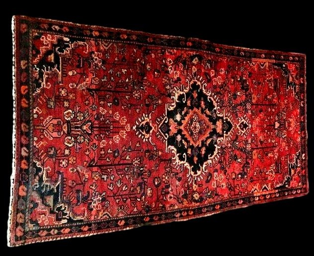 Tapis Malayer, 103 x 188 cm, laine nouée main en Iran vers 1900, très bel état de collection-photo-2