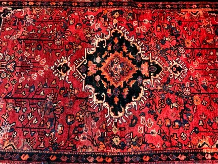 Tapis Malayer, 103 x 188 cm, laine nouée main en Iran vers 1900, très bel état de collection-photo-3