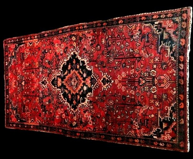 Tapis Malayer, 103 x 188 cm, laine nouée main en Iran vers 1900, très bel état de collection-photo-4