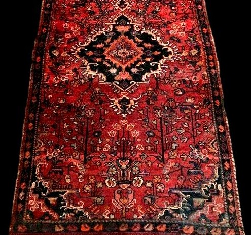 Tapis Malayer, 103 x 188 cm, laine nouée main en Iran vers 1900, très bel état de collection-photo-6